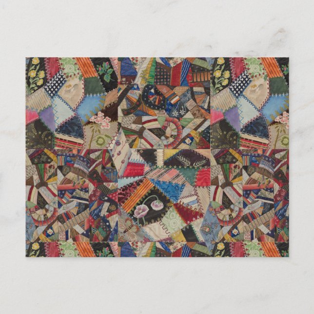 Quilting Patchwork Colorful Collage Pattern   Postcard (Front)