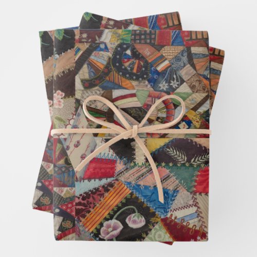 Quilting Patchwork Colorful Collage Pattern  Wrapping Paper Sheets