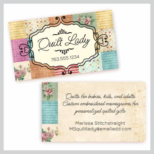 Customizable Quilting patchwork grunge quilter sewing gift card business card