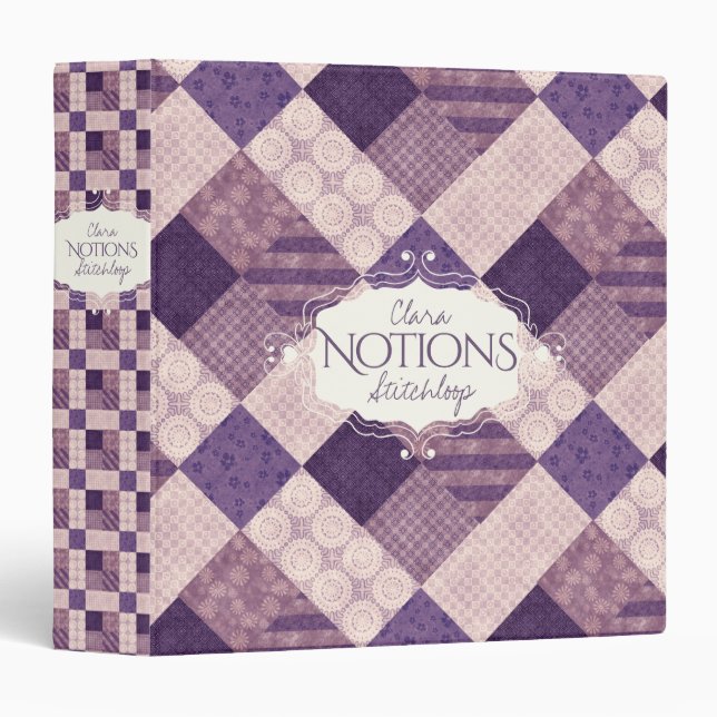 Quilting patchwork quilt blocks crafts binder (Front/Spine)
