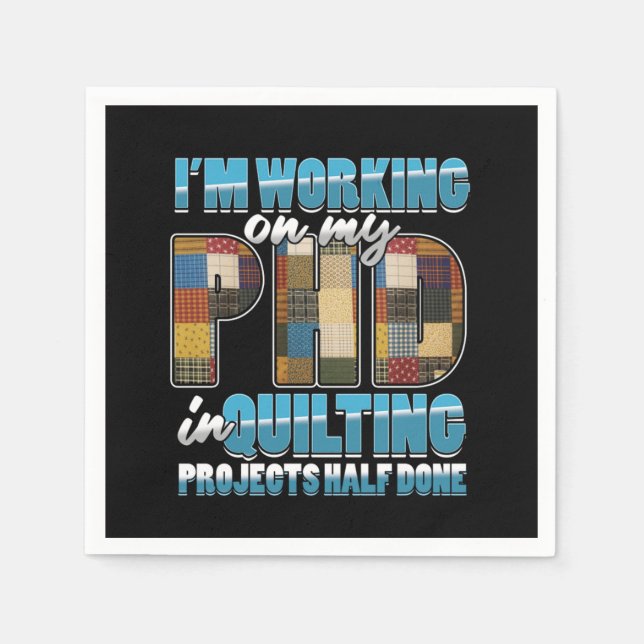 Quilting Project Quilt Sewing Machine Crafting Gif Napkins (Front)