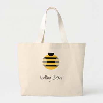 Quilting Queen Large Tote Bag by aftermyart at Zazzle