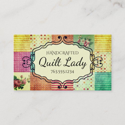 Quilting quilter grunge quilt blocks business card