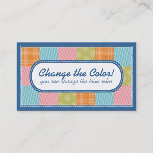 Customizable Quilting quilters fabric swatches crafts biz cards business card templates