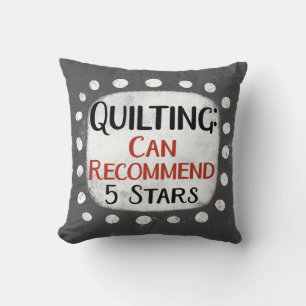Quilting Review 5 Stars Throw Pillow