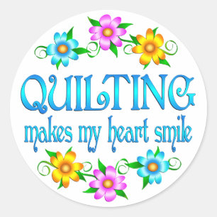 Quilting Smiles Classic Round Sticker