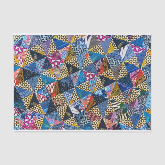 Quilting Squares Colorful Collage Pattern   Tissue Paper (Front)
