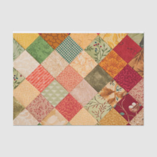 Quilting Squares Colorful Collage Pattern Tissue Paper