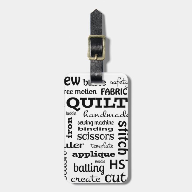 Quilting Subway Art Luggage Tag (Front Vertical)