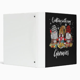 Quilting With My Gnomies Christmas Gnomes Holiday 3 Ring Binder