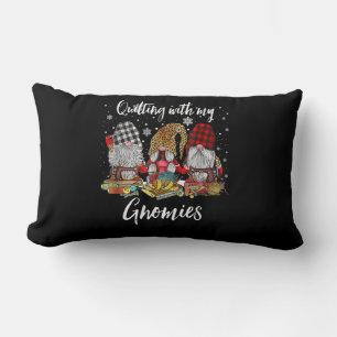 Quilting With My Gnomies Christmas Gnomes Holiday Lumbar Pillow
