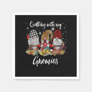 Quilting With My Gnomies Christmas Gnomes Holiday Napkins