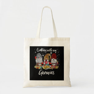 Quilting With My Gnomies Christmas Gnomes Holiday Tote Bag