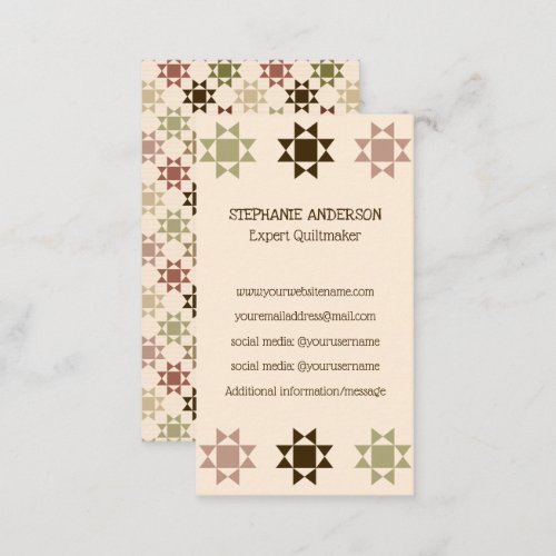 Quiltmaker Quilting Business Amish Quilt Business Card
