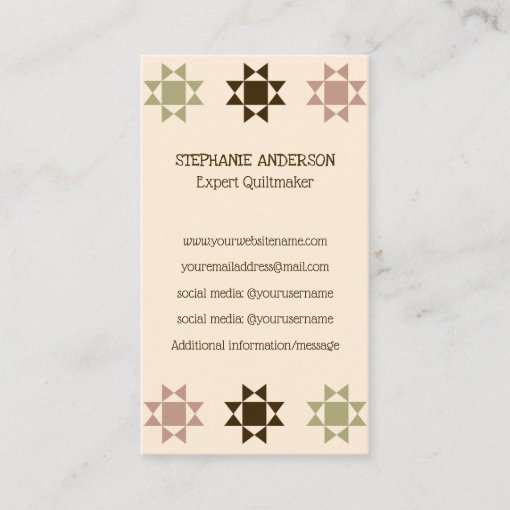 Quiltmaker, Quilting Business Amish Quilt Business Card Zazzle