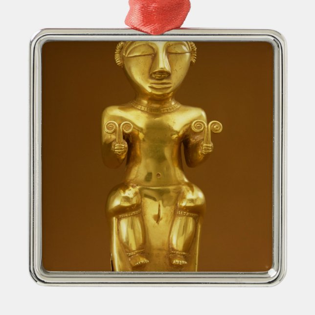 Quimbaya lime flask, from Colombia Metal Ornament (Front)