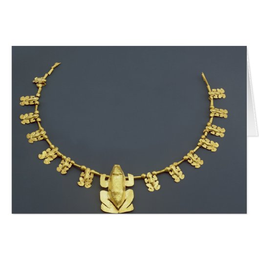 Quimbaya necklace with frogs, from Colombia (Front Horizontal)