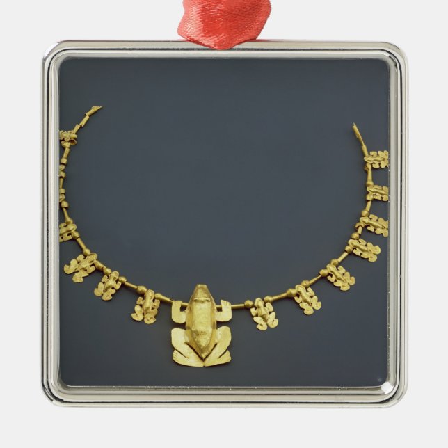 Quimbaya necklace with frogs, from Colombia Metal Ornament (Front)