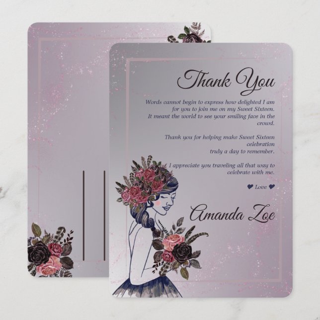 Quince Años Thank You card (Front/Back)