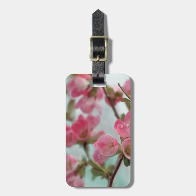 Quince Blossoms Luggage Tag (Front Vertical)
