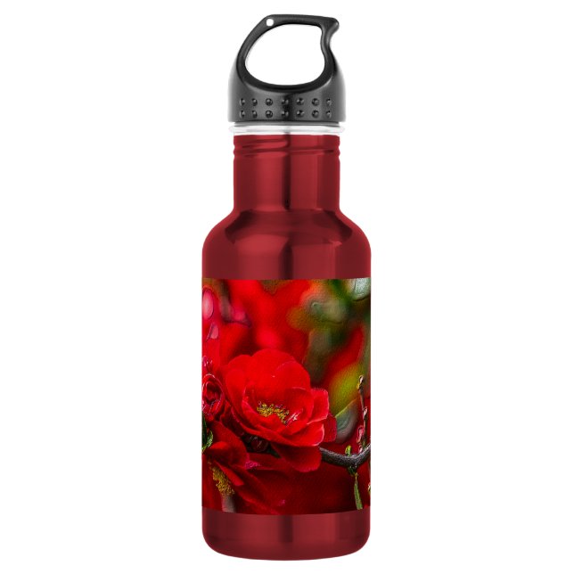 Quince Branch Painterly Stainless Steel Water Bott Stainless Steel Water Bottle (Front)