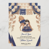 Quince Charro Invitation Royal Blue Charro Invitat (Front/Back)