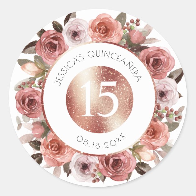 30 Gold Quinceañera Stickers – 1.5" Round Labels For Envelopes, Favors & Decor