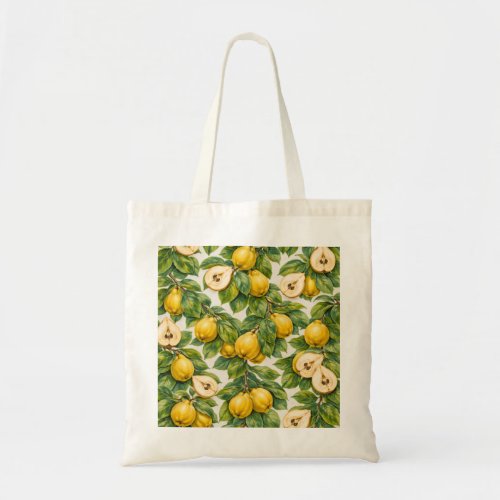 Quince Slices Botanical Pattern Tote Bag