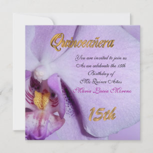 Quinceaneara invitation orchid lavender