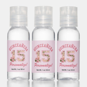 Quinceanera 15 Athletic Pink Hand Sanitizer