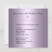 Quinceañera 15 Birthday Party Damask Lilac Invitation (Back)