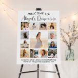 Quinceañera 15 Photo Collage Birthday Welcome Foam Board<br><div class="desc">Welcome guests to a 15th birthday celebration with a modern Quinceañera photo collage 20"x30" foam board sign. The pictures and wording on this template are simple to personalize. The colors and font styles can be easily customized with the Zazzle Design Editor tool. The chic minimalist black and white design features...</div>