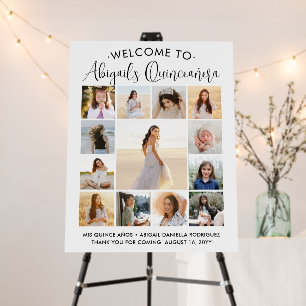 Quinceañera 15 Photo Collage Birthday Welcome Foam Board