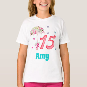 Quinceanera 15th Birthday 15 years old Custom T-Shirt
