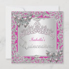 Quinceanera 15th Birthday Butterflies Silver Pink