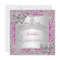 Quinceanera 15th Birthday Butterflies Silver Pink