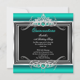 Quinceanera 15th Birthday Jade Green Emerald 2 Invitation