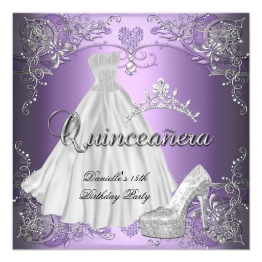 Quinceanera Purple Invitations 6