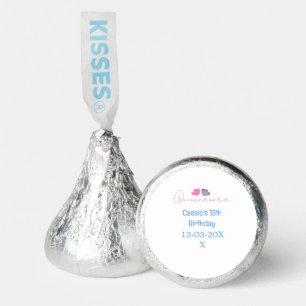 quinceanera 15th birthday name blue pink flower da hershey®'s kisses®