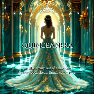 Quinceanera 15th Birthday Palace Aqua Teal Jade Invitation