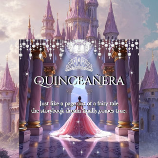 Quinceanera 15th Birthday Palace Purple Pink Invitation