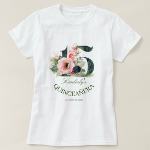 Quinceanera 15th Birthday Party Floral T-Shirt