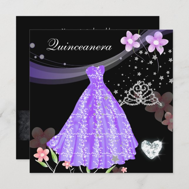 Quinceanera 15th Birthday Party Invitation (Front/Back)