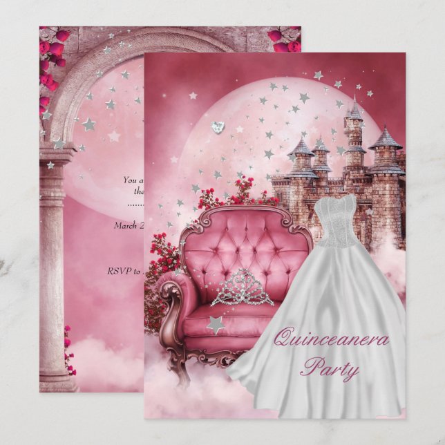 Quinceanera 15th Birthday Party Invitation (Front/Back)
