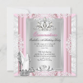 Quinceanera 15th Birthday Party Light Pink Shoes Invitation (Front)