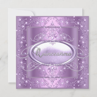 Quinceanera 15th Birthday Party Lilac Pink Pearl Invitation