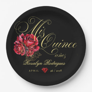 Quinceanera 15th Birthday Party Personalized Paper Plates