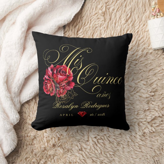  Quinceanera 15th Birthday Party Personalized Throw Pillow (Blanket)