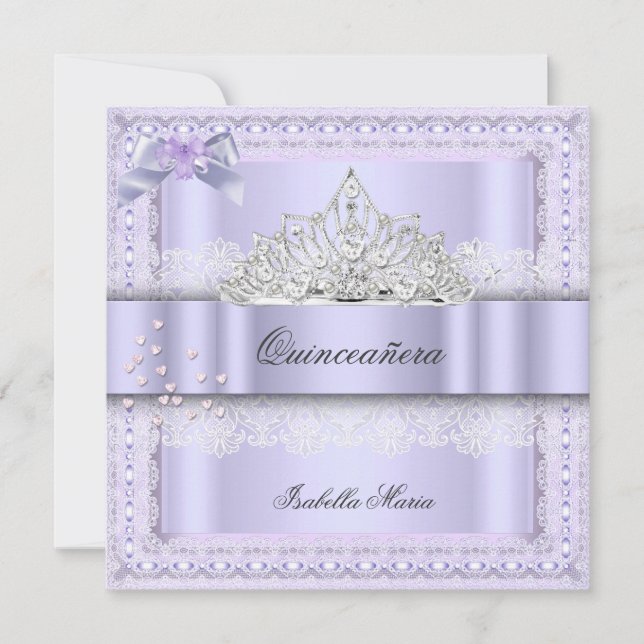 Quinceanera 15th Birthday Party Purple Lilac 2 Invitation (Front)