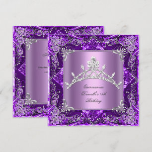Quinceanera 15th Birthday Party Purple Lilac Invitation